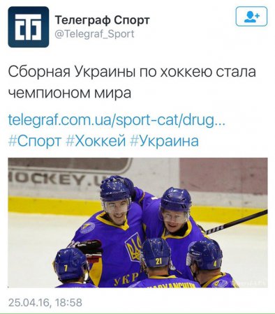 УкроСМИ: Сборная Украины по хоккею стала чемпионом мира