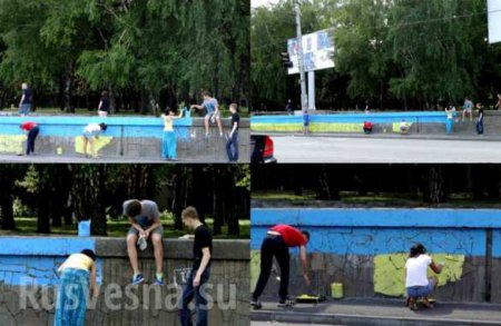 Я научу тебя Украину любить — в Днепропетровске «патриот» покрасил забор соседа-«сепаратиста» в цвета флага (ФОТО, ВИДЕО)