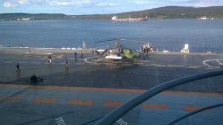Испытания вертолета Ка-52К на авианесущем крейсере "Адмирал Кузнецов"
