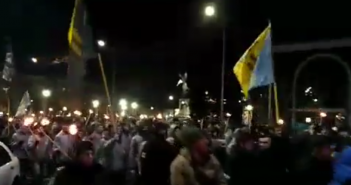 В Харькове состоялось факельное шествие «Азова»