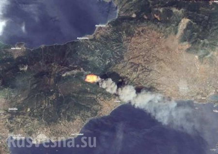 Несущие смерть пожары в Греции показали из космоса (ФОТО)