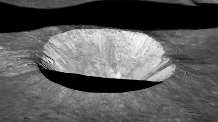 Аппарат LRO сфотографировал «двуликий» кратер Эймарт А