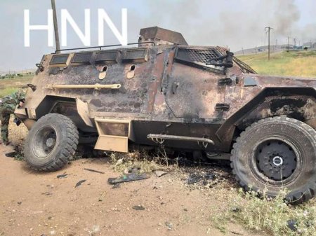 Турецкий бронеавтомобиль уничтожен в бою за Кайрутия в провинции Идлиб