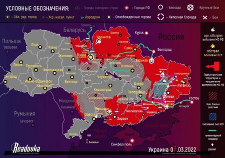 Военная сводка ЛДНР и операции по денацификации Украины. Обстановка на линии соприкосновения 8 марта